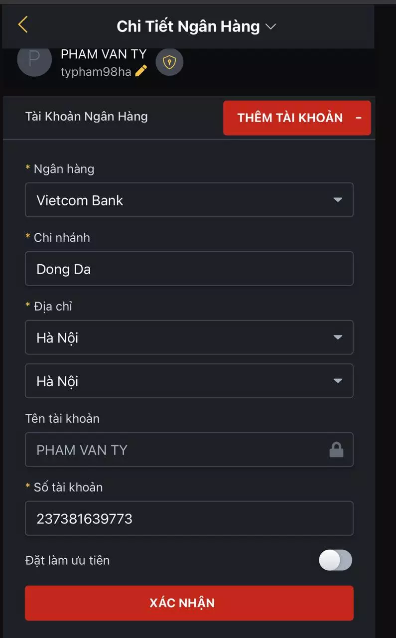 Nạp tiền VN88 bước 2 Nạp tiền VN88